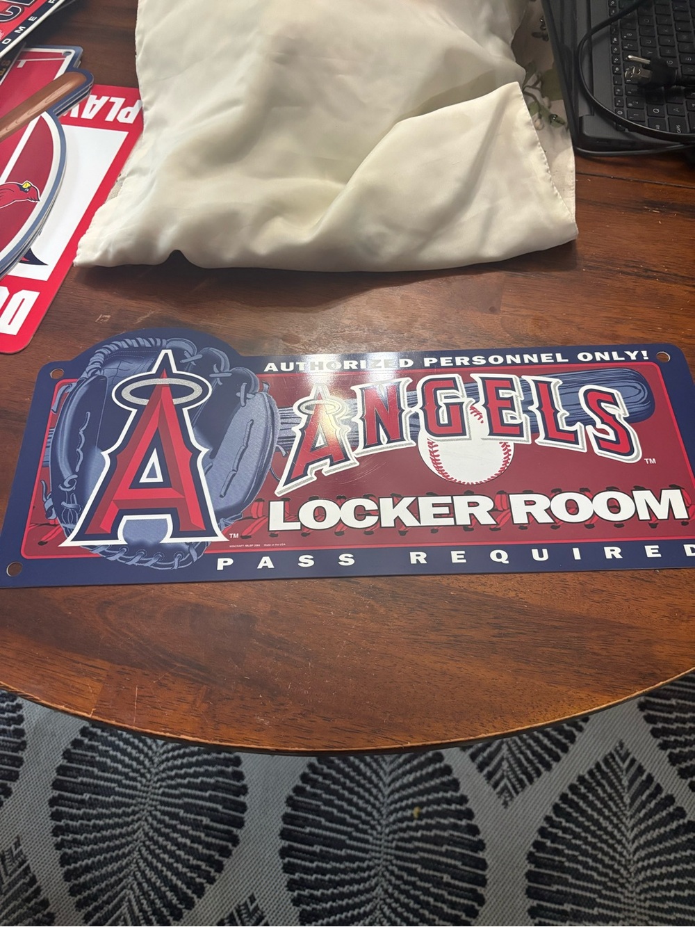 Angels Locker Room Sign - Red and Blue